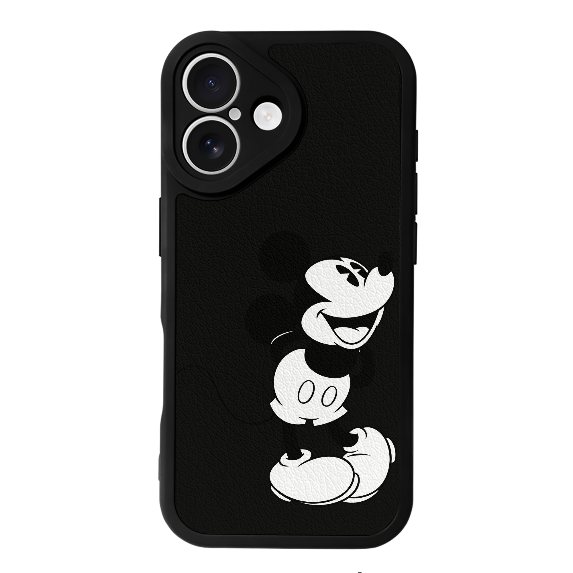 （画像用） ミッキーマウス Mickey Mouse 【iPhone 16シリーズ対応】シリコンスマホケース（レザー調） 材質：シリコン